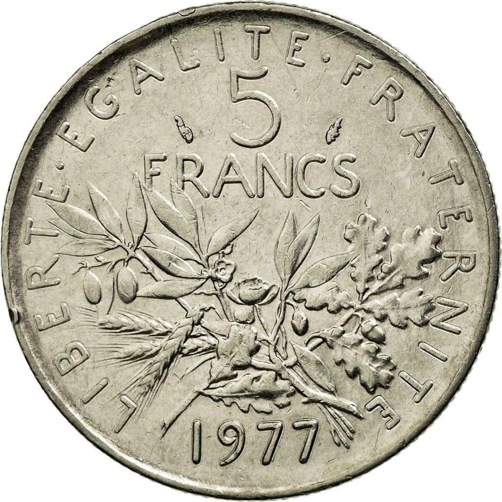 French 5 Francs Coin | signature O. Roty | KM926a.1 | France | 1969 - 2001