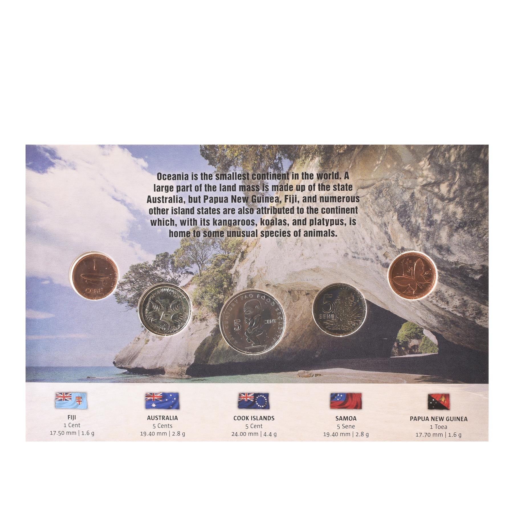 5 Coins Oceania | Papua New Guinea | Samoa | Cook Islands | Australia | Fiji