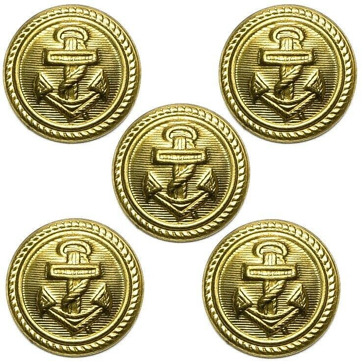 5x New Czechoslovakian Army Buttons, Gold And Silver Buttons