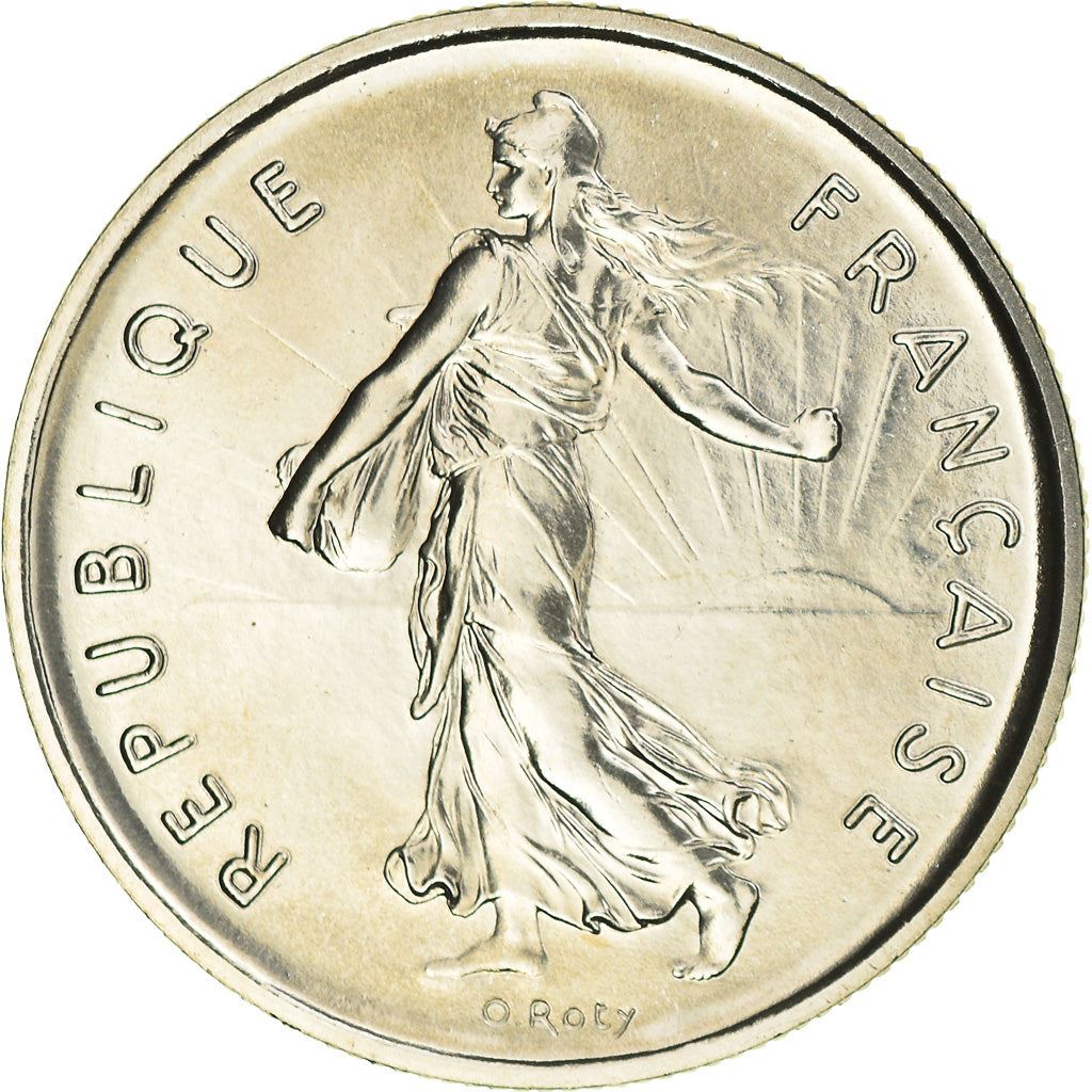 French 5 Francs Coin | signature O. Roty | KM926a.1 | France | 1969 - 2001