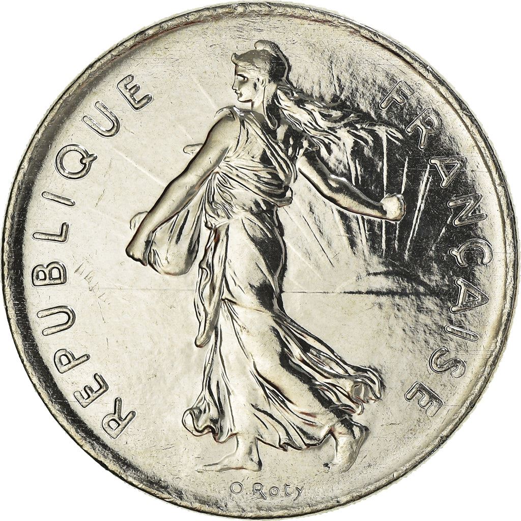 French 5 Francs Coin | signature O. Roty | KM926a.1 | France | 1969 - 2001