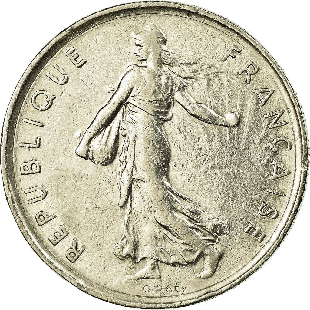 French 5 Francs Coin | signature O. Roty | KM926a.1 | France | 1969 - 2001