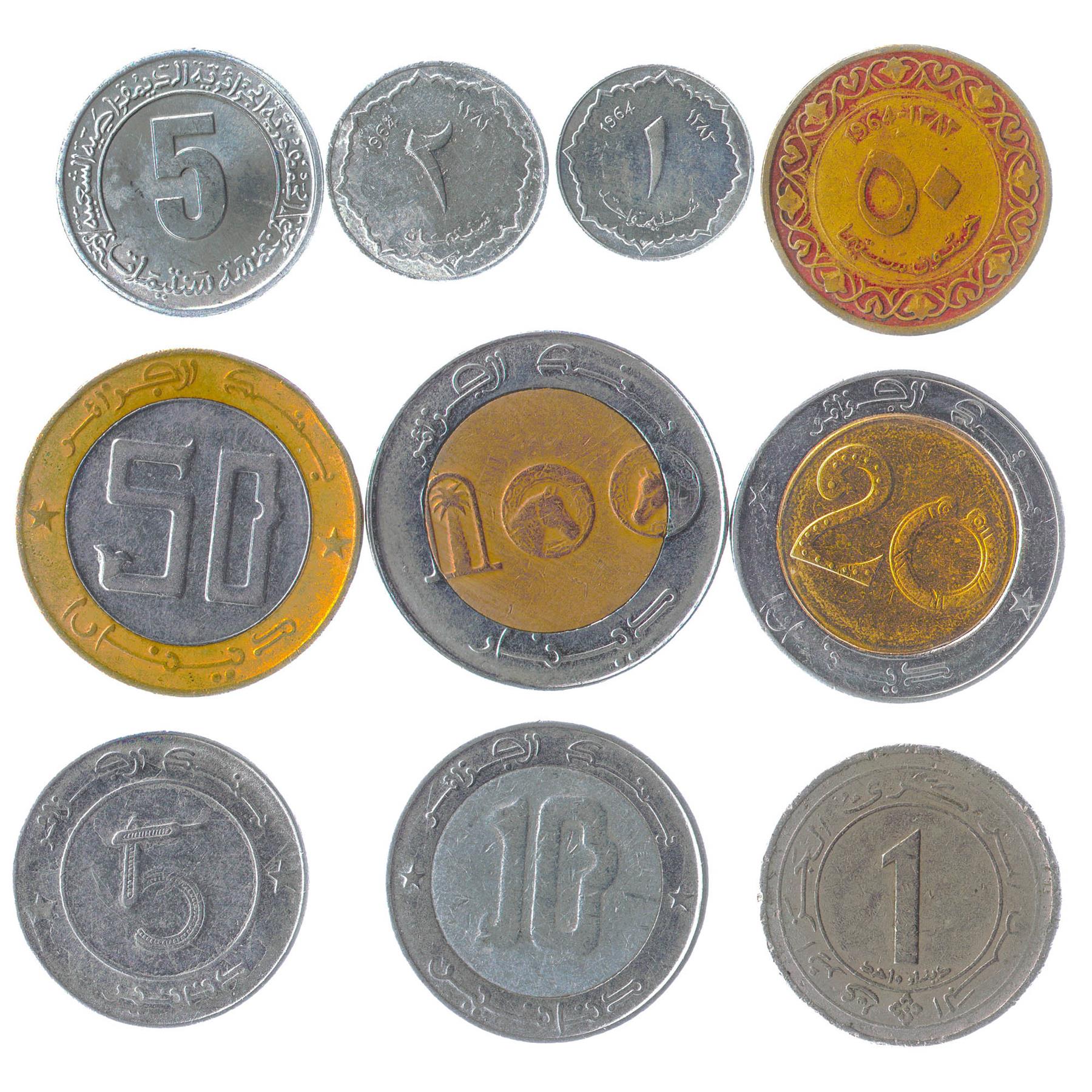 Algeria 10 Mixed Coins | Centimes | Dinars | Arabian Animals | 1964 - 2022