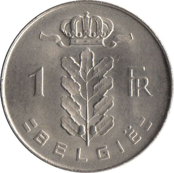 Belgian 1 Franc | 100 Coins | Baudouin I Belgie | Belgium | Cornucopia | Oak | Star | 1950 - 1988