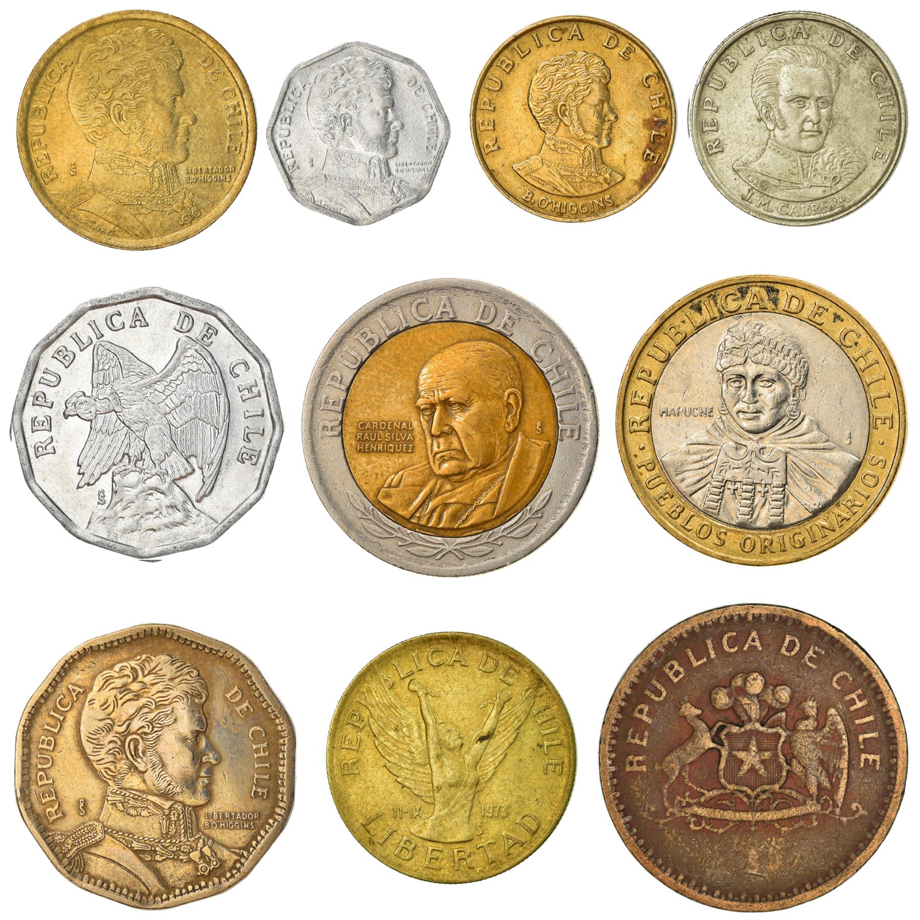 Coins Chile Mixed Collectible Currency Centesimos Escudos Centavos Pesos Chilean Money 1954 - 2021