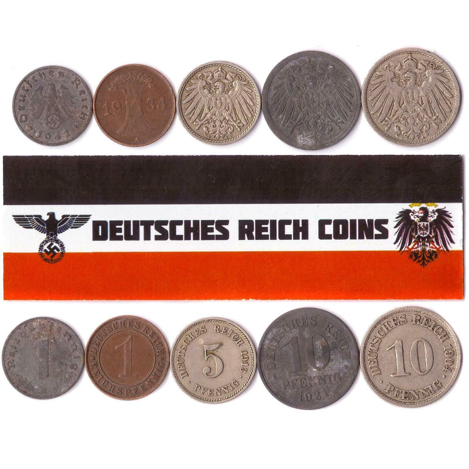 Deutsches Reich Coins German Empire Weimar Republic Third Reich WWI WW2 1873-1945