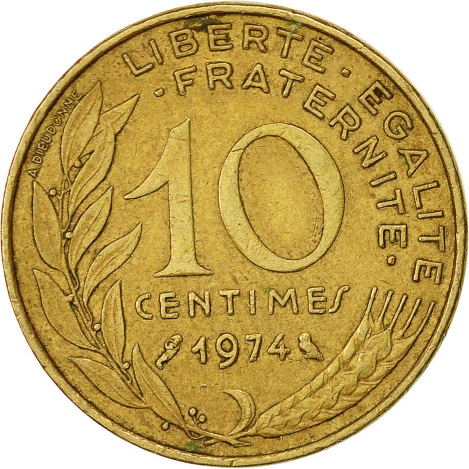 French Coin 10 Centimes | Marianne | Phrygian cap | KM929 | France | 1962 - 2001