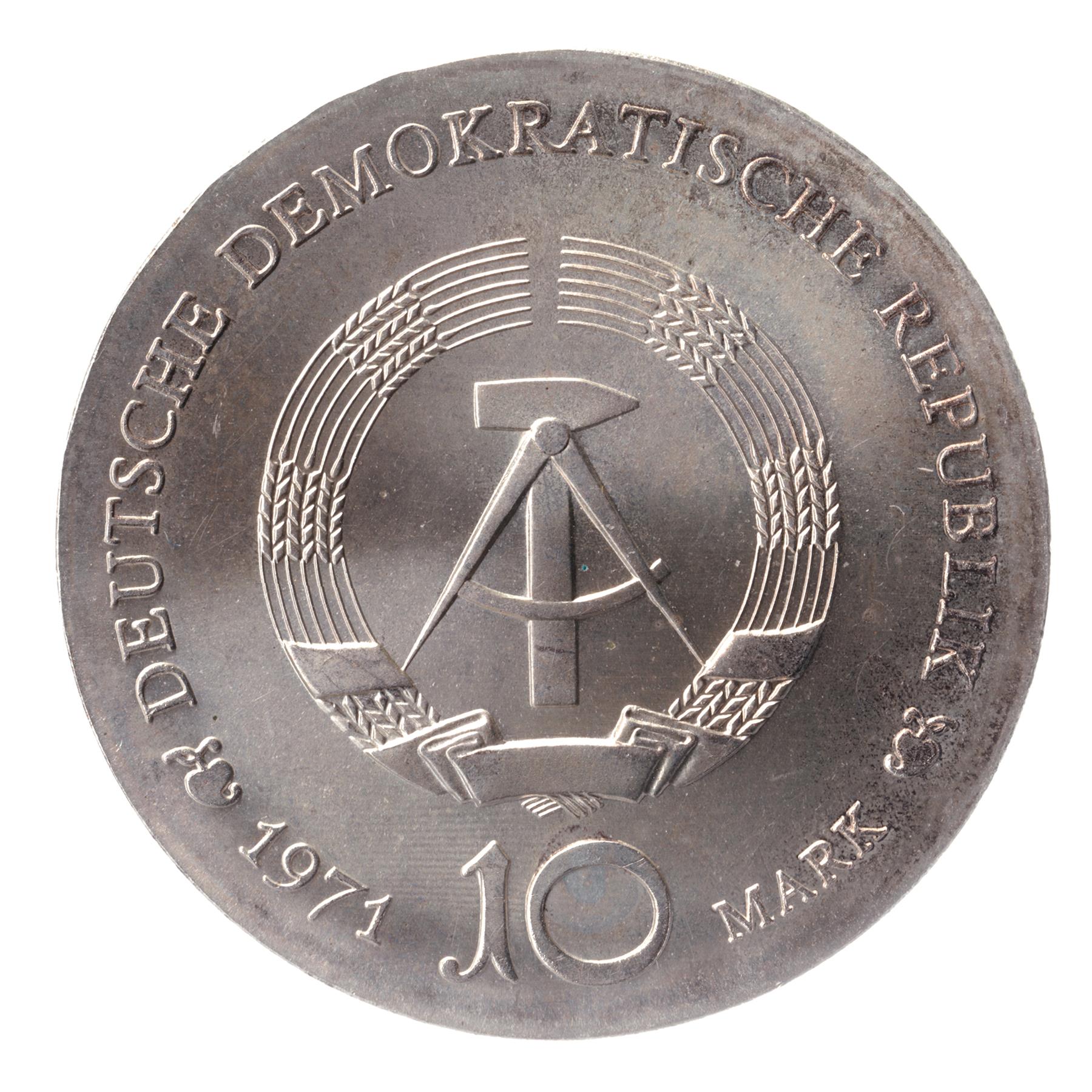 German Democratic Republic Coin Germany 10 Mark | Albrecht Dürer Monogram | KM31 | 1971