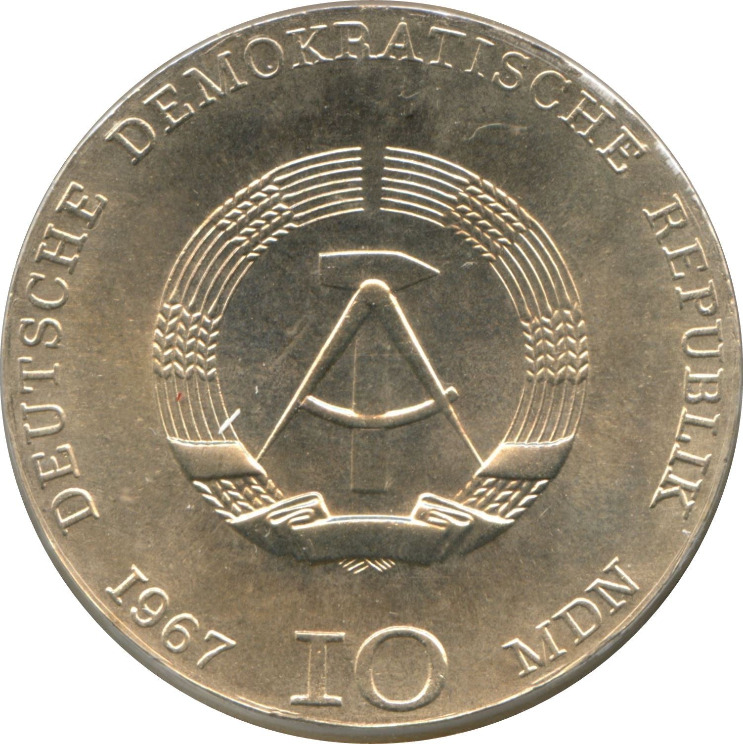 German Democratic Republic Coin Germany 10 Mark | Käthe Kollwitz | KM17 | 1967