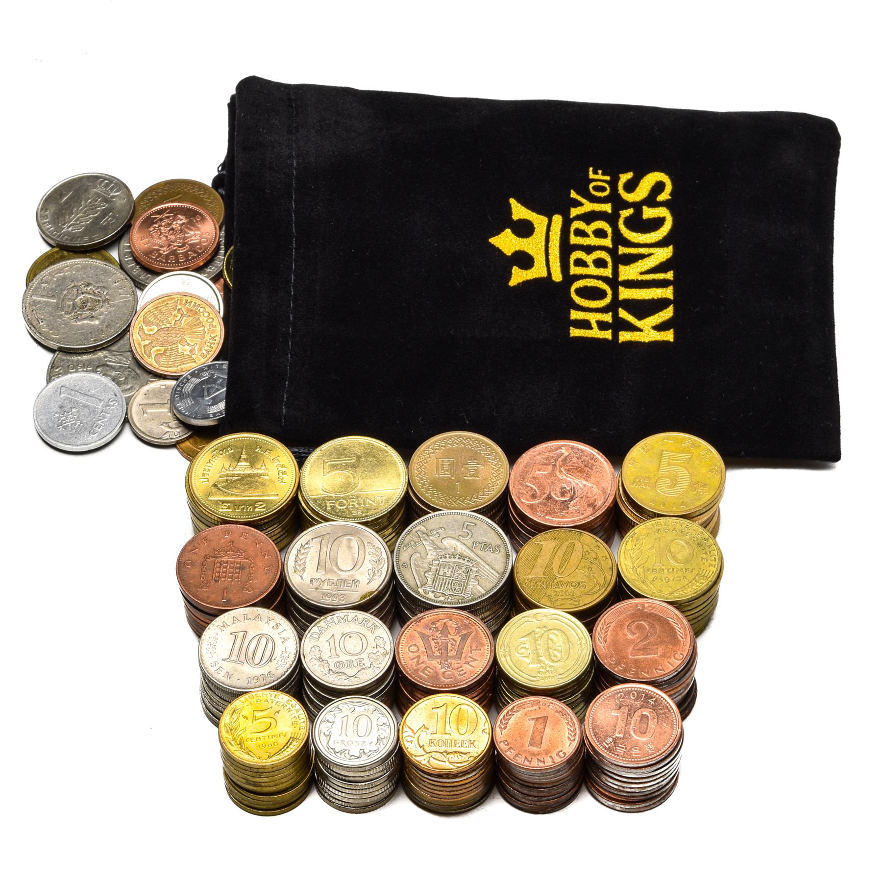 Play Money For Board Games | 64 Real Coins | 1 2 5 10 | Total 200 Points | Genuine Currency Toy