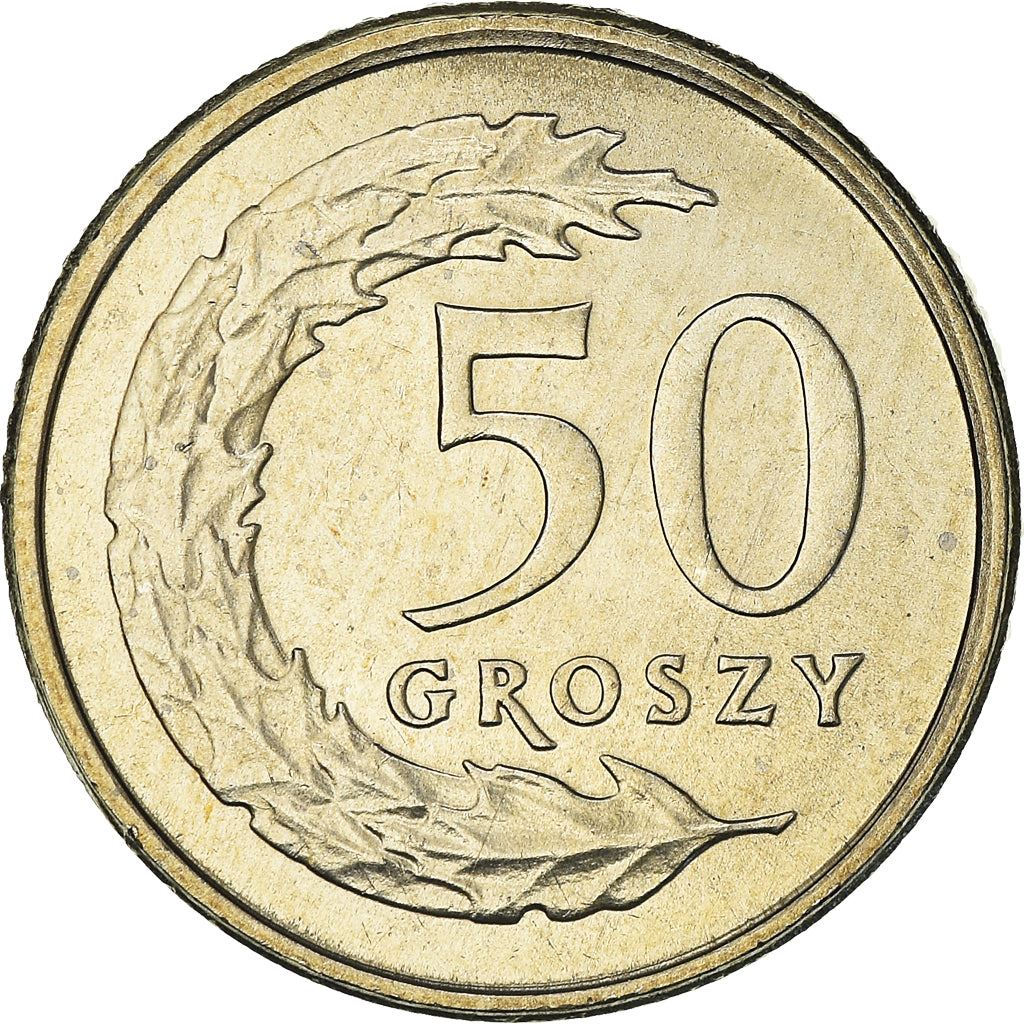 Polish 50 Groszy | 100 Coins | Oak Leaves | Eagle | Poland | 1990 - 2016