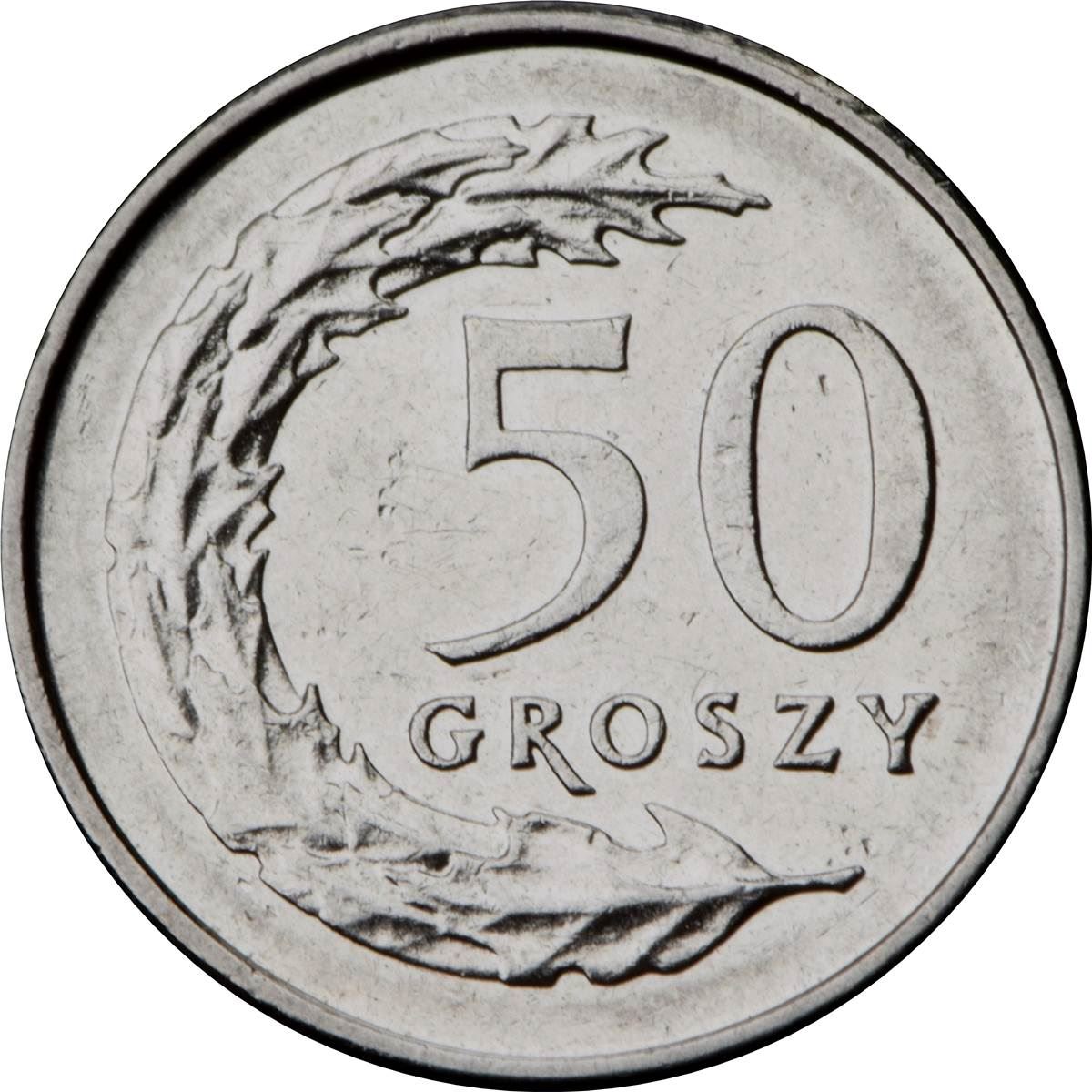 Polish 50 Groszy | 100 Coins | Oak Leaves | Eagle | Poland | 1990 - 2016