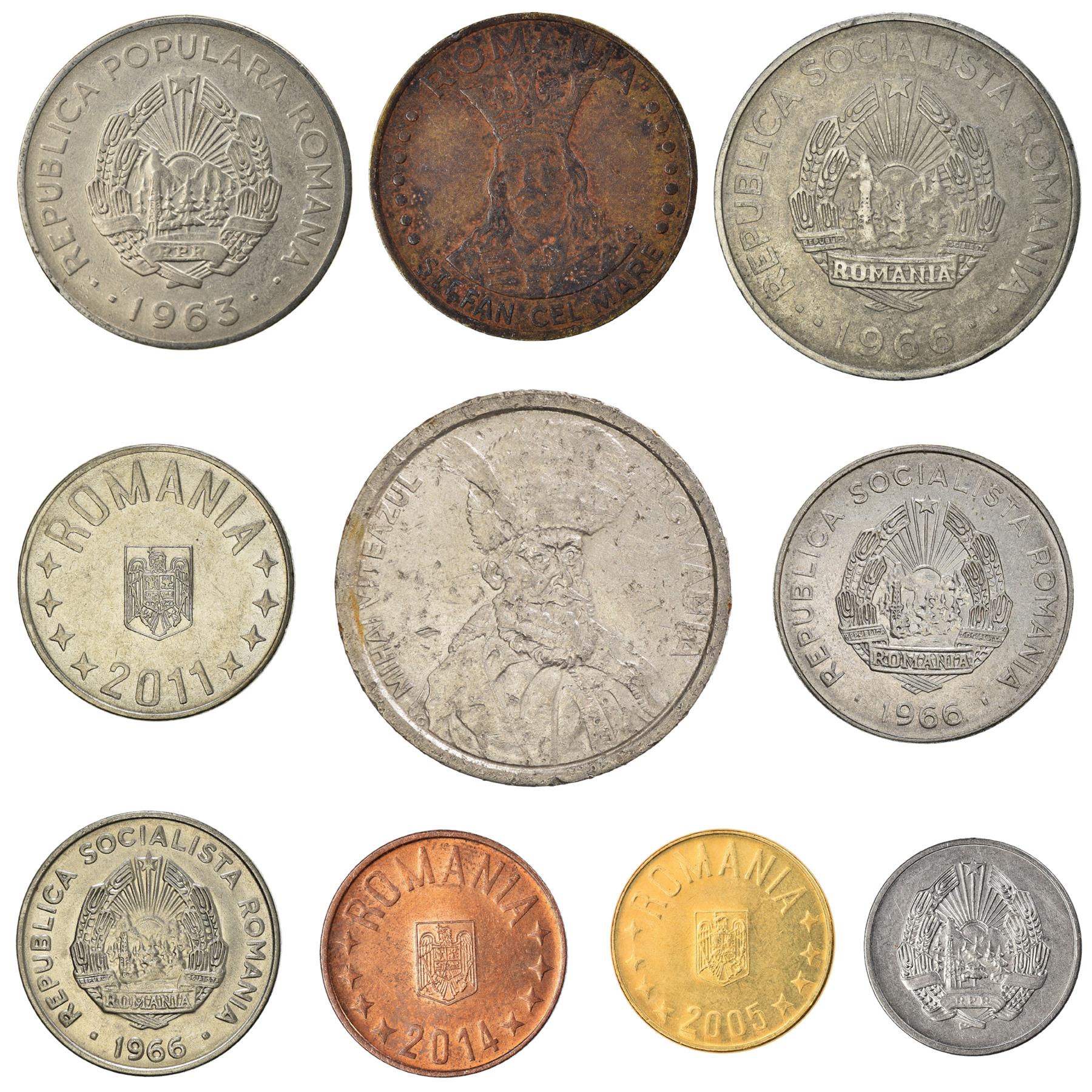 Romania 10 Mixed Coins |Romanian Currency | Lei | Leu | Ban | Bani | 1948 - 2018