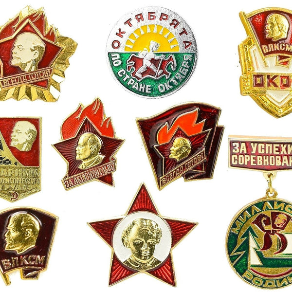 Soviet Union Enamel Pins Vladimir Lenin Pioneer Badges Real Insignias