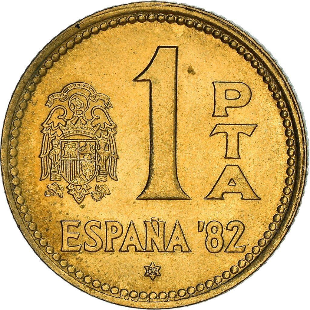 Spain 1 Peseta | 100 Coins | King Juan Carlos I | Espana '82 | KM816 | 1980