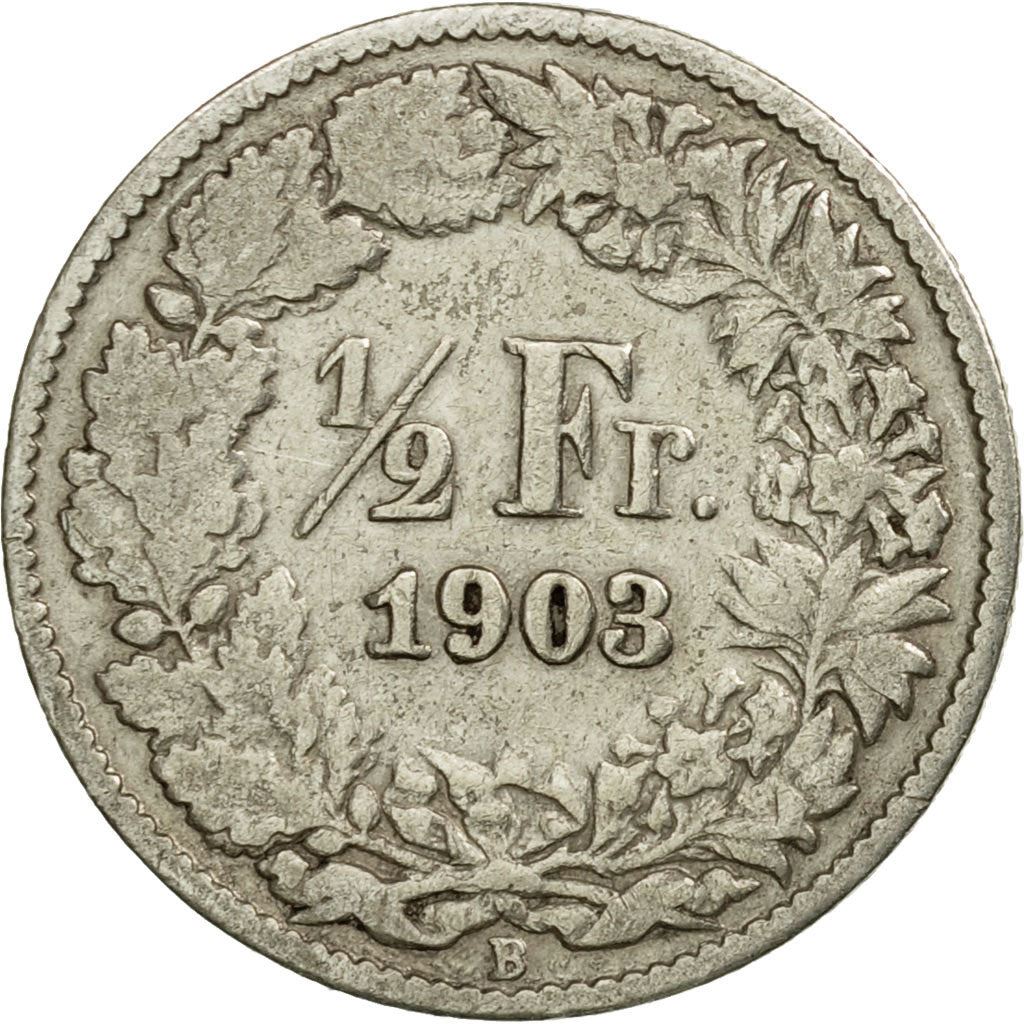 Switzerland Coin Swiss ½ Franc | Helvetia | KM23 | 1875 - 1967