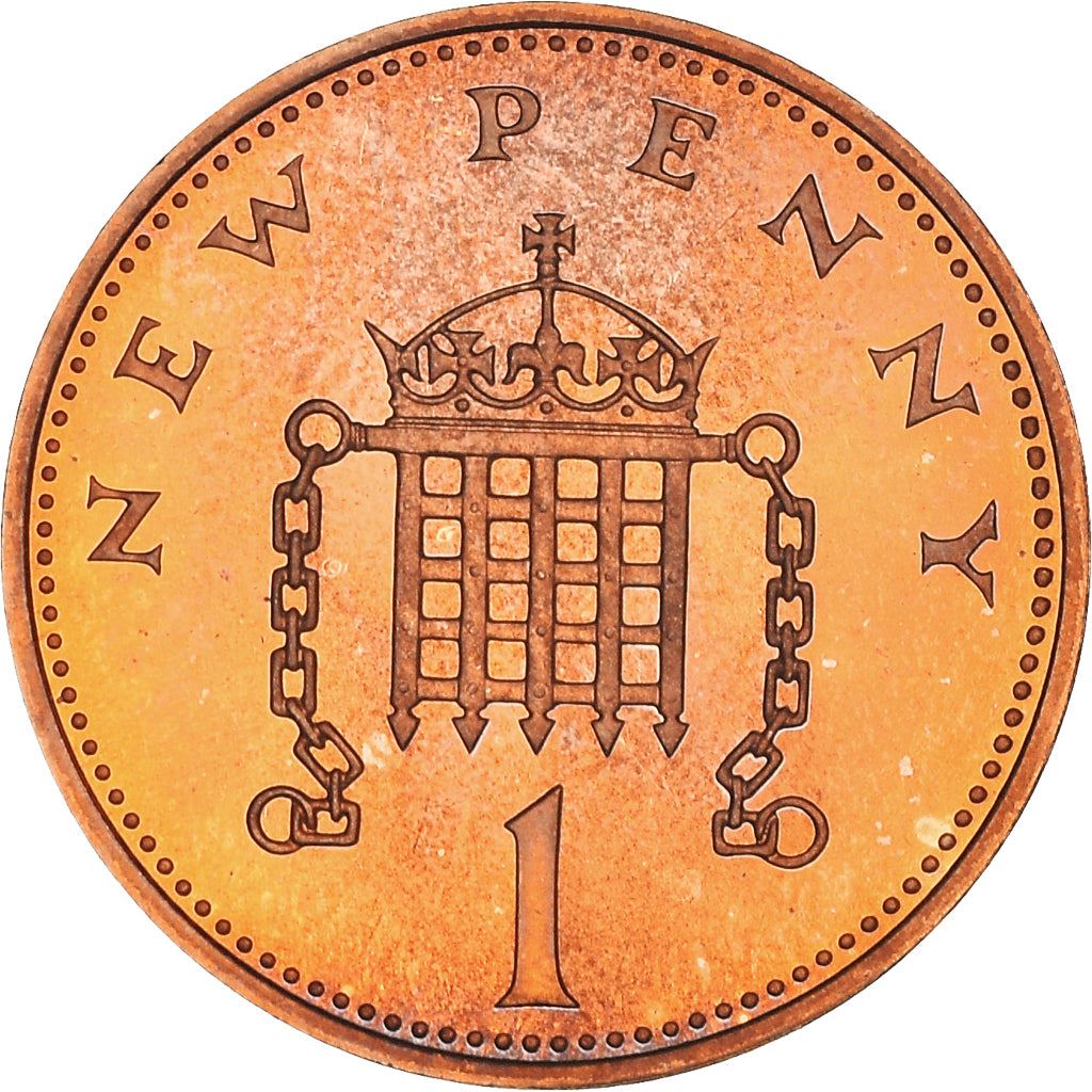 United Kingdom 1 New Penny | 100 Coins | British Currency | Young Elizabeth II | 1971 - 1981