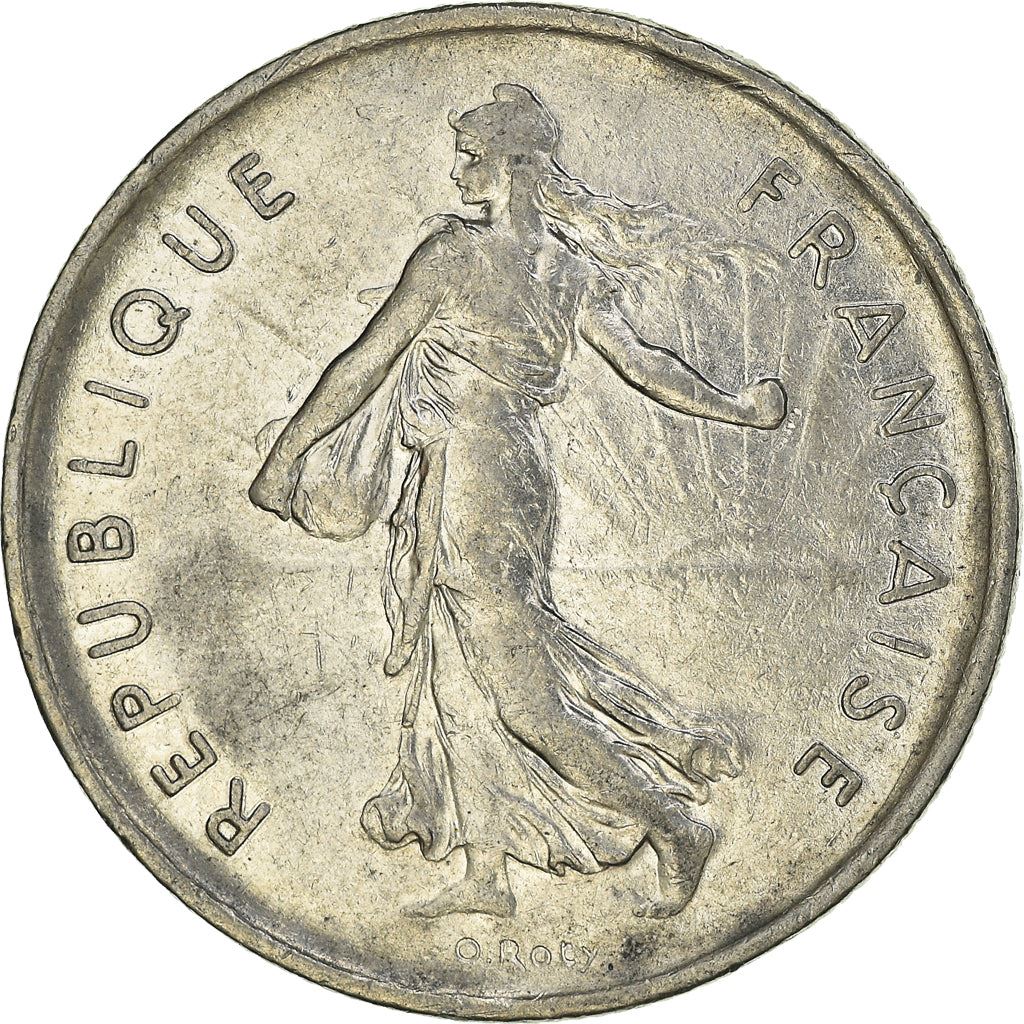 French 5 Francs Coin | signature O. Roty | KM926a.1 | France | 1969 - 2001