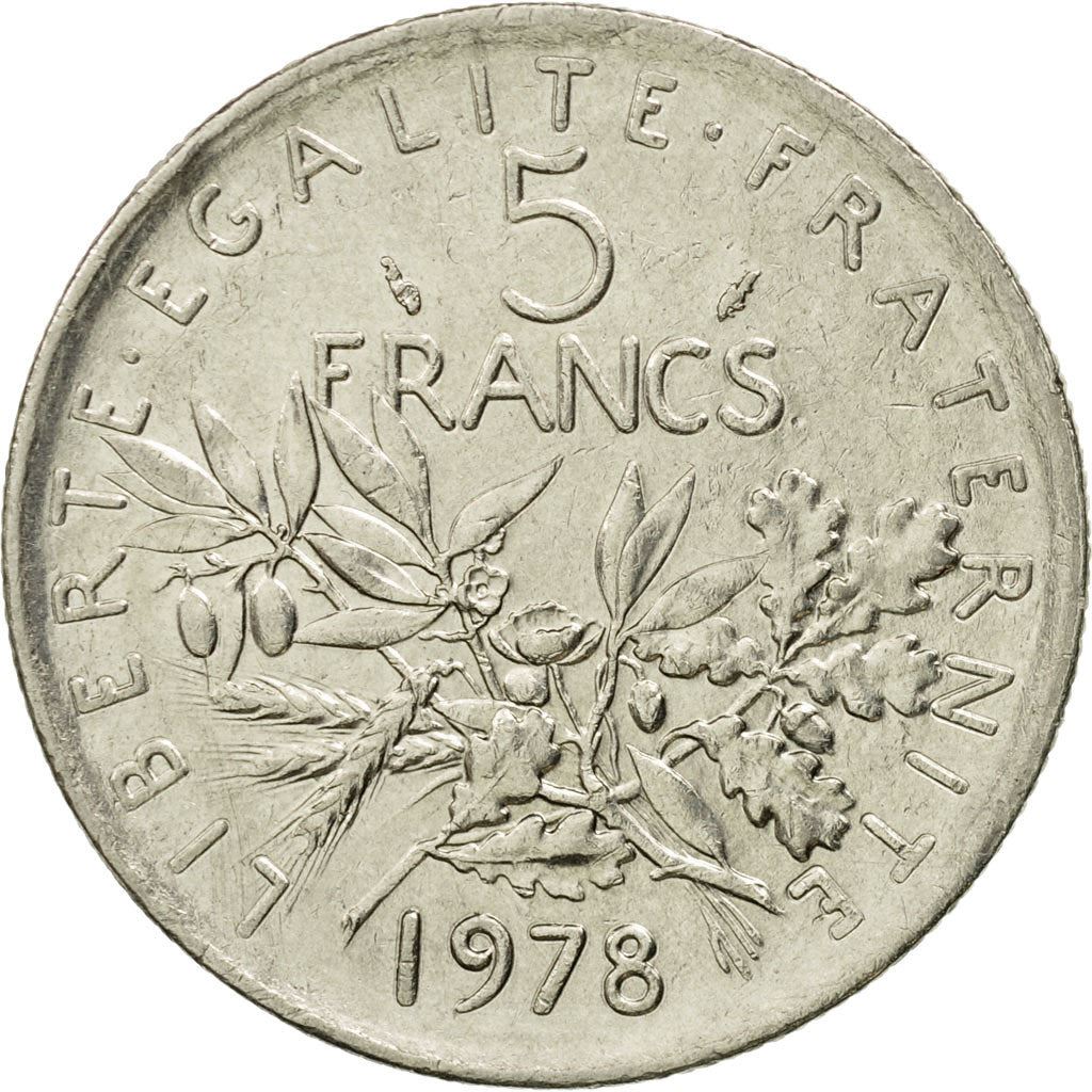 French 5 Francs Coin | signature O. Roty | KM926a.1 | France | 1969 - 2001