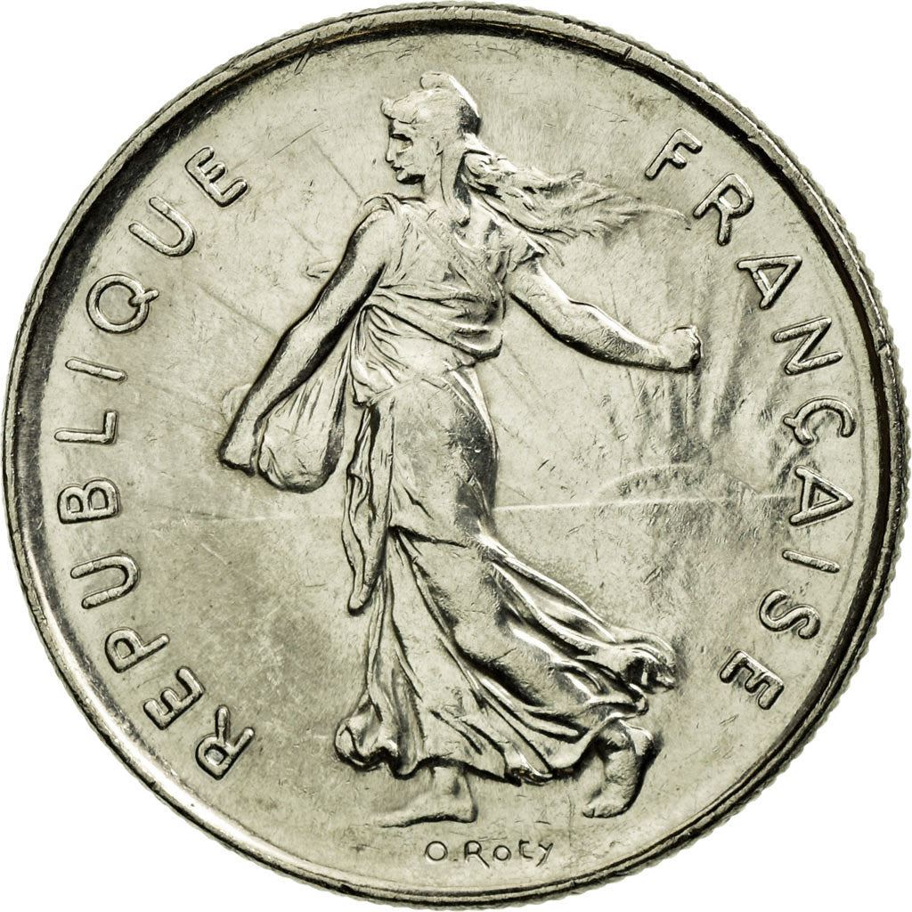 French 5 Francs Coin | signature O. Roty | KM926a.1 | France | 1969 - 2001