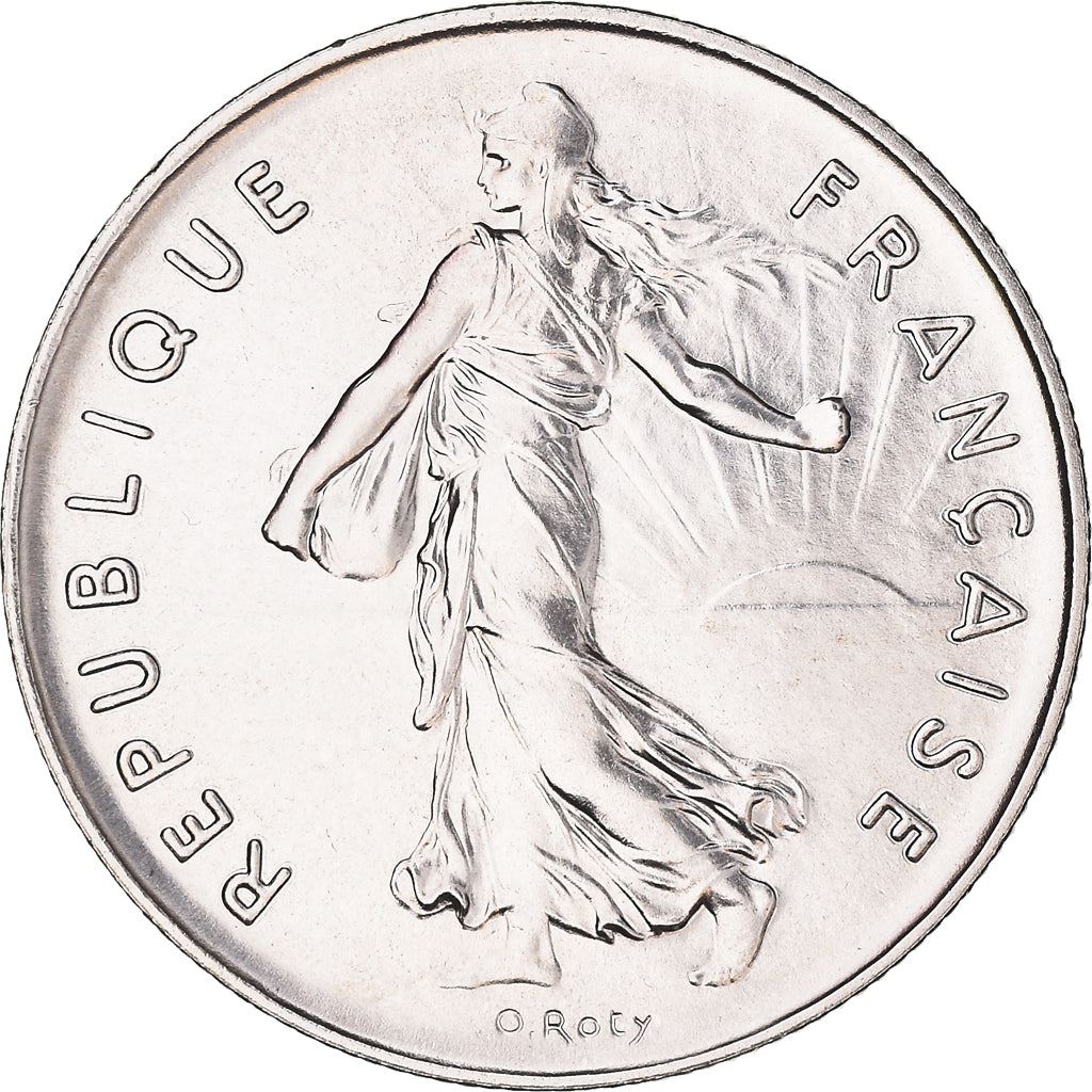 French 5 Francs Coin | signature O. Roty | KM926a.1 | France | 1969 - 2001