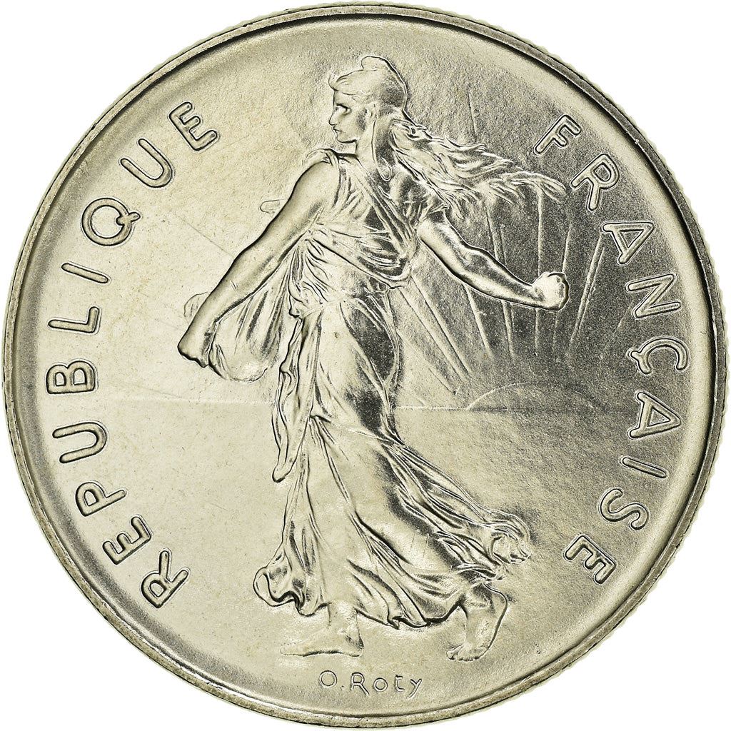 French 5 Francs Coin | signature O. Roty | KM926a.1 | France | 1969 - 2001